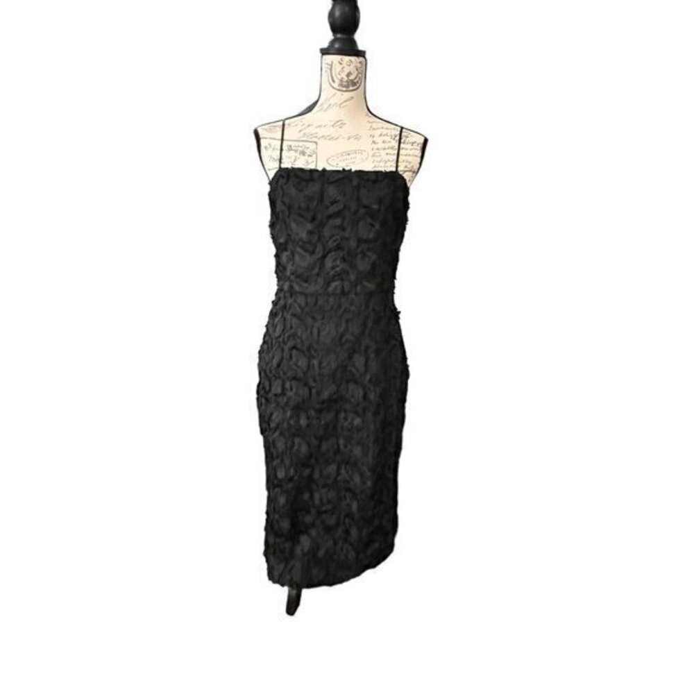 NEW COOPER ST Chenille Fabric Midi COCKTAIL DRESS $200 Size 8 NORDSTROM Black